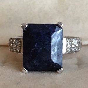 Genuine blue sapphire ring